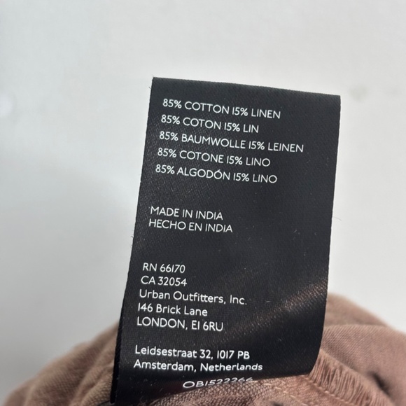 Free People Thin Line Straight Chino Pant 6 Linen Trouser Wide Leg Slouchy Brown - Picture 9 of 14